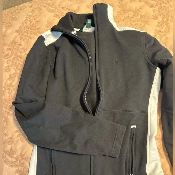 Ralph Lauren matching black and white tank, sweatpants, and jacket workout set - Picture 6 of 8